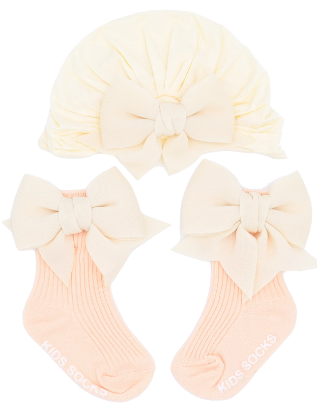 kidsatelier-tulleen-MTBGS4215-ivory-bow-pink-sock-gift-set