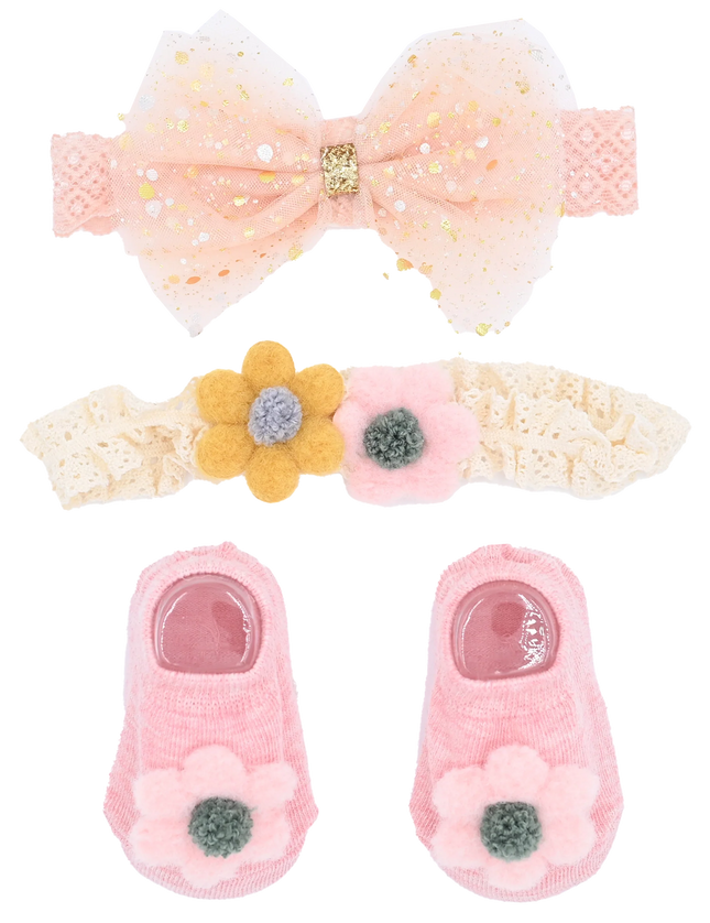 Multicolor Flower and Bow Gift Set