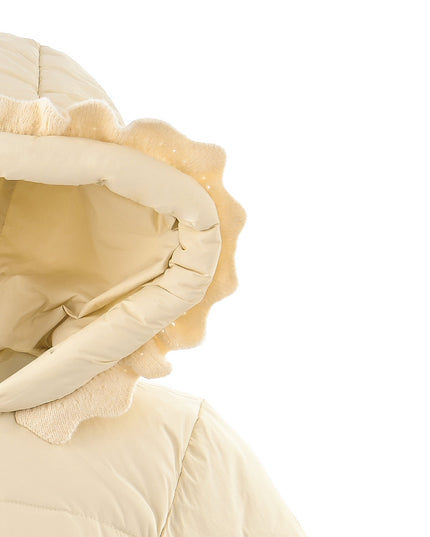 kids atelier mimitutu Beige Ruffle-Hood Coat with Matching Scarf