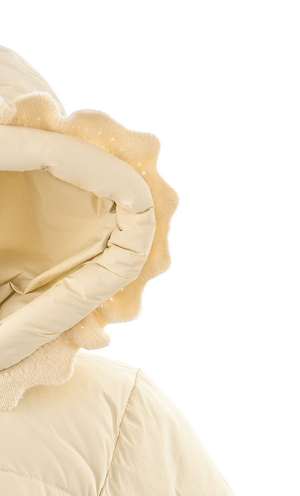 kids atelier mimitutu Beige Ruffle-Hood Coat with Matching Scarf