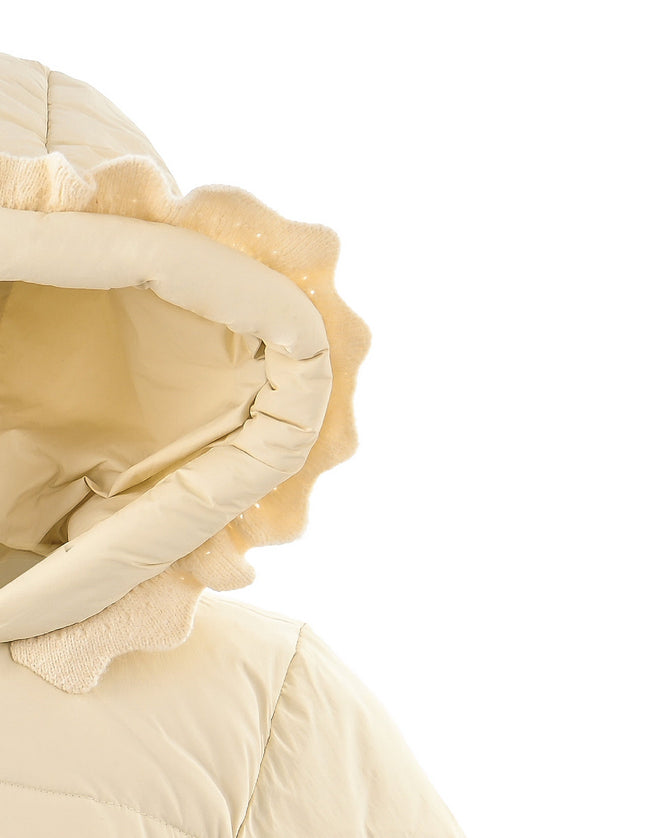 kids atelier mimitutu Beige Ruffle-Hood Coat with Matching Scarf