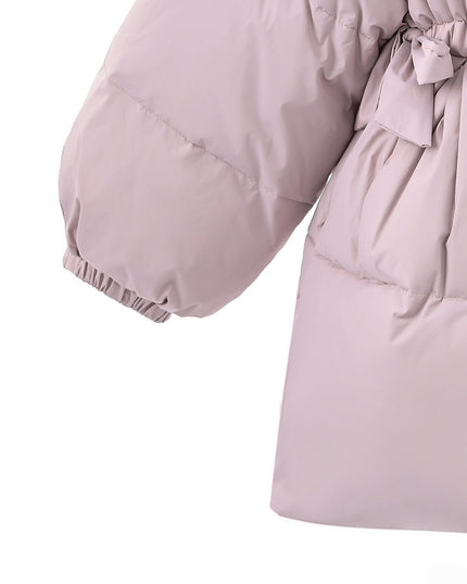 kids atelier mimitutu purple Ruffle-Hood Coat with Matching Scarf