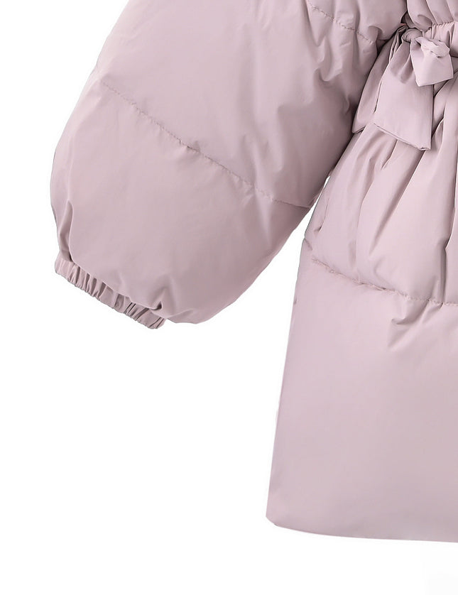 kids atelier mimitutu purple Ruffle-Hood Coat with Matching Scarf