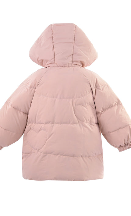 kids atelier mimitutu Pink Heart-Quilted Puffer Jacket