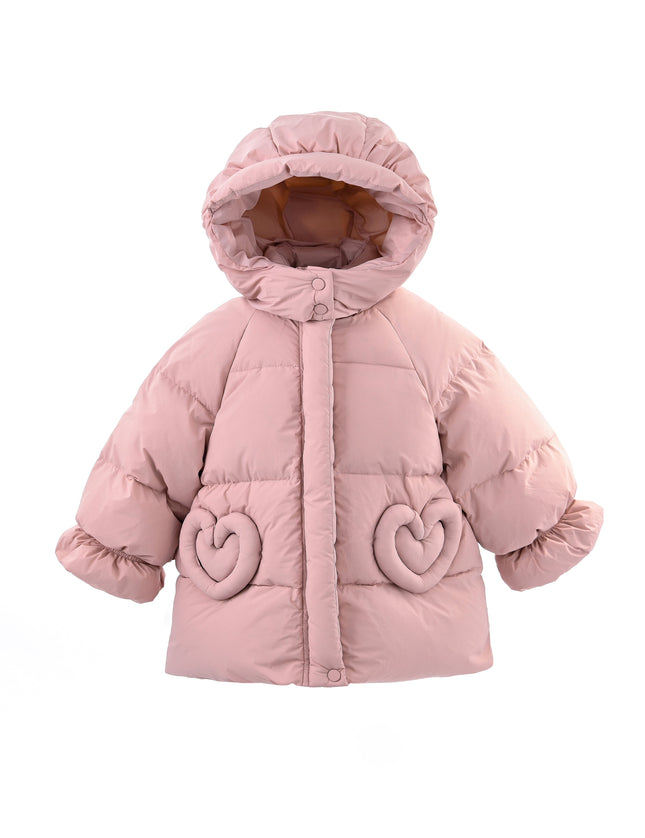 kids atelier mimi tutu pink Glow Heart-Pocket Puffer Jacket