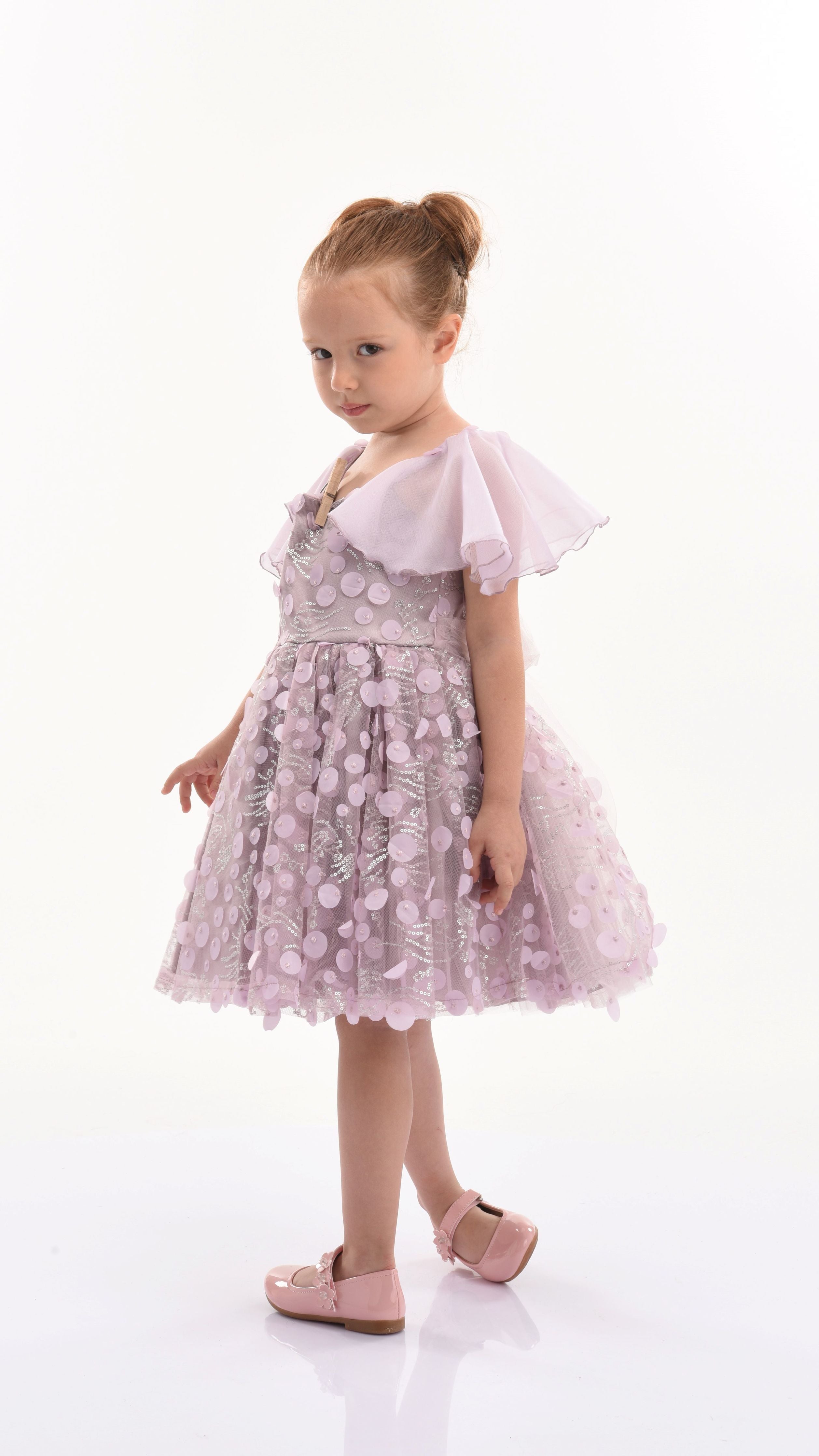 Tulleen Pink Dotted Glitter Tulle Dress 8Y / Pink