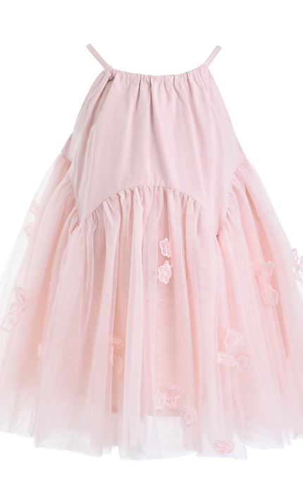 kids atelier mimi tutu Pink Mirelle Petal Flared Tulle Dress
