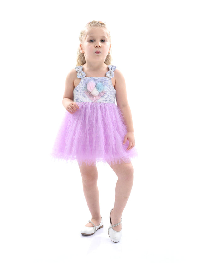 Kidsatelier-mimitutu-Purple-Tulle-Silhouette-Bow-Pom-Dress