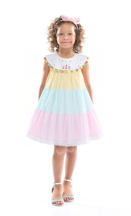 kidsatelier-mimitutu-Pastel Nalinee Rainbow Pom‑Pom Dress