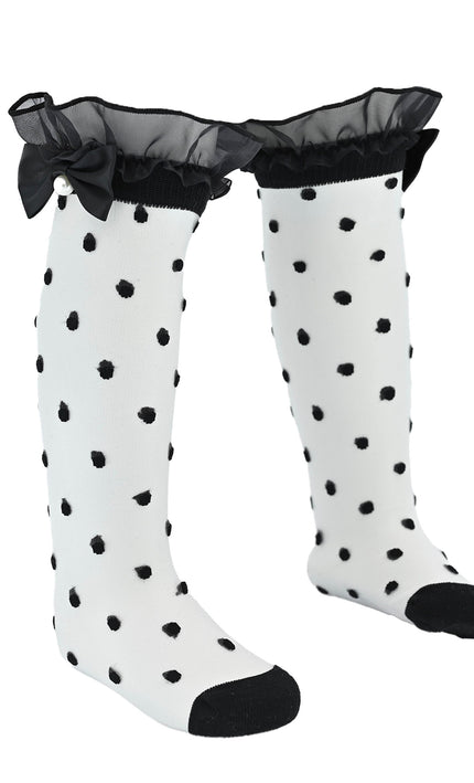 kidsatelier-mimitutu-Transparent-Polka-Dot-Bow-Trim-Socks