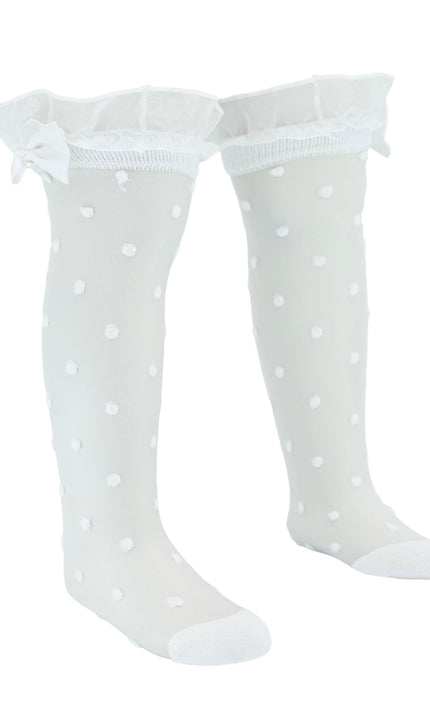 kidsatelier-mimitutu-Transparent-Polka-Dot-Bow-Trim-Socks