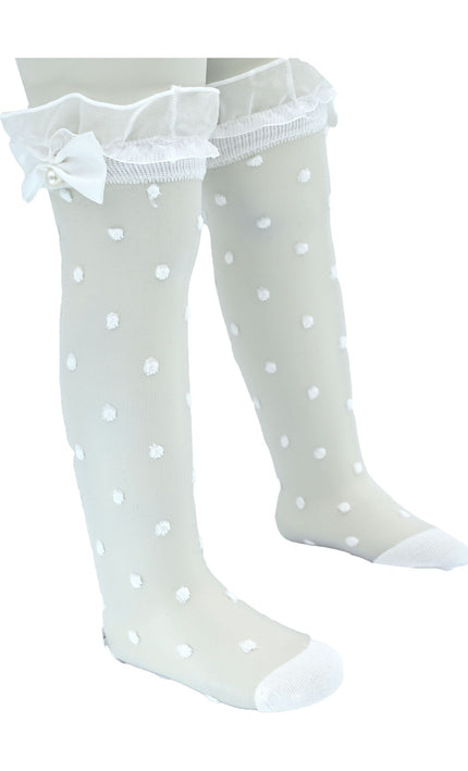 kidsatelier-mimitutu-Transparent-Polka-Dot-Bow-Trim-Socks