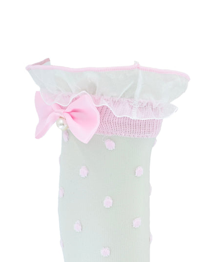 kidsatelier-mimitutu-Transparent-Polka-Dot-Bow-Trim-Socks