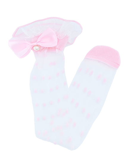 kidsatelier-mimitutu-Transparent-Polka-Dot-Bow-Trim-Socks