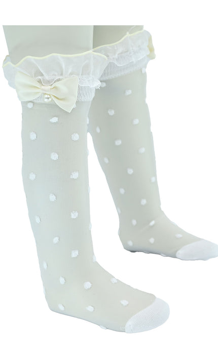 kidsatelier-mimitutu-Transparent-Polka-Dot-Bow-Trim-Socks