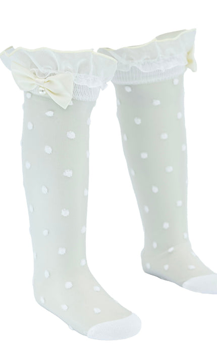 kidsatelier-mimitutu-Transparent-Polka-Dot-Bow-Trim-Socks