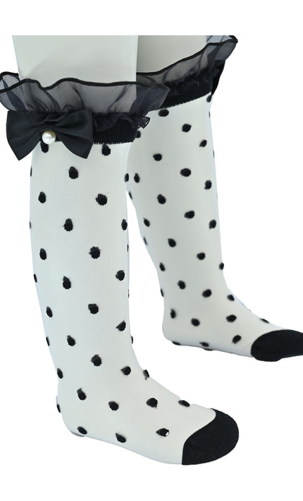 kidsatelier-mimitutu-Transparent-Polka-Dot-Bow-Trim-Socks