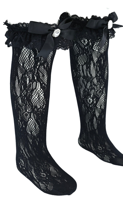 kidsatelier-mimitutu-Rhinestone-Lace-trim-Bow-Socks