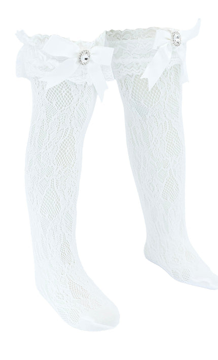 kidsatelier-mimitutu-Rhinestone-Lace-trim-Bow-Socks