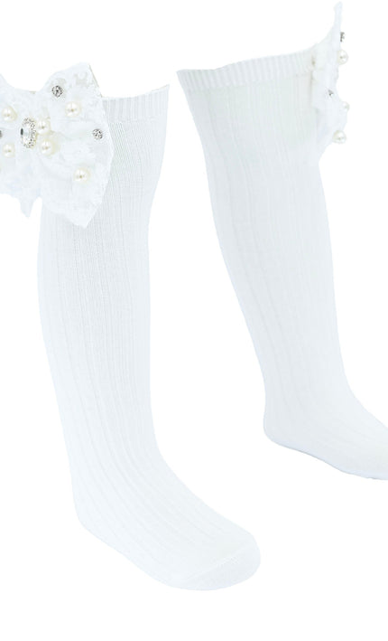 kidsatelier-mimitutu-Pearl-Ribbon-Rhinestone-Bow-Socks