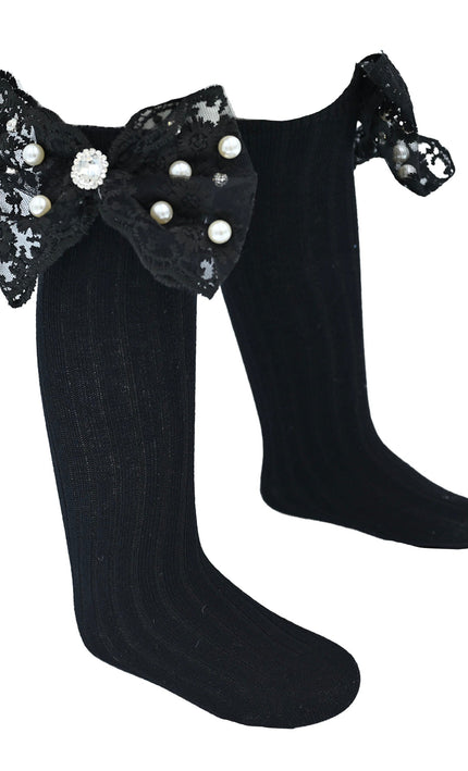 kidsatelier-mimitutu-Pearl-Ribbon-Rhinestone-Bow-Socks