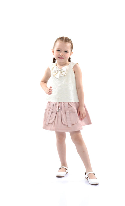 kidsatelier-mimitutu-Ivory-Pink-Strap-Bow-Shorts-Set