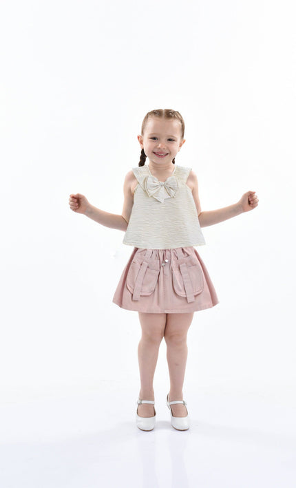 kidsatelier-mimitutu-Ivory-Pink-Strap-Bow-Shorts-Set
