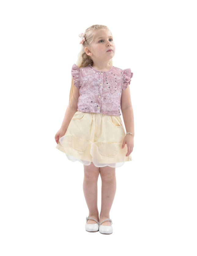 kidsatelier-mimitutu-Mauve-Cream-Sequin-Shorts-Set