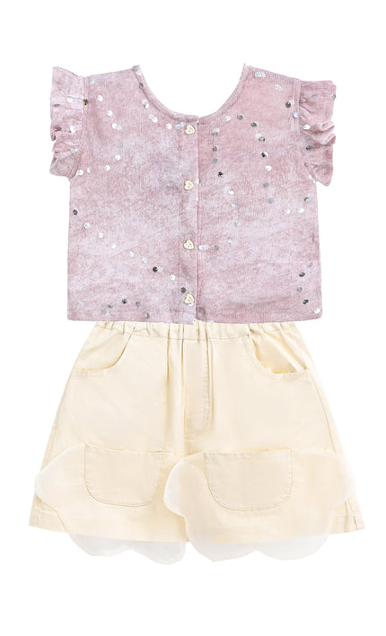 kidsatelier-mimitutu-Mauve-Cream-Sequin-Shorts-Set