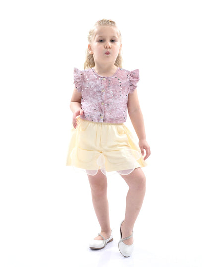 kidsatelier-mimitutu-Mauve-Cream-Sequin-Shorts-Set