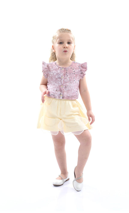 kidsatelier-mimitutu-Mauve-Cream-Sequin-Shorts-Set