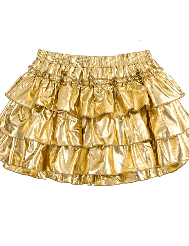kids atelier mimi tutu Gold Tiered Mini Skirt