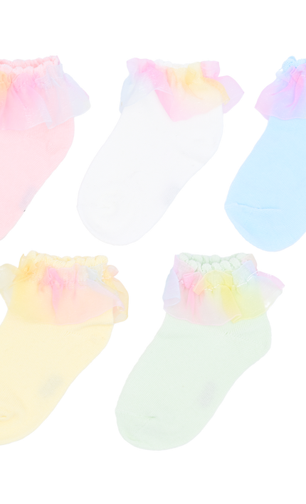 kidsatelier-mimitutu-Rainbow-Ruffle-Cotton-Socks-Set