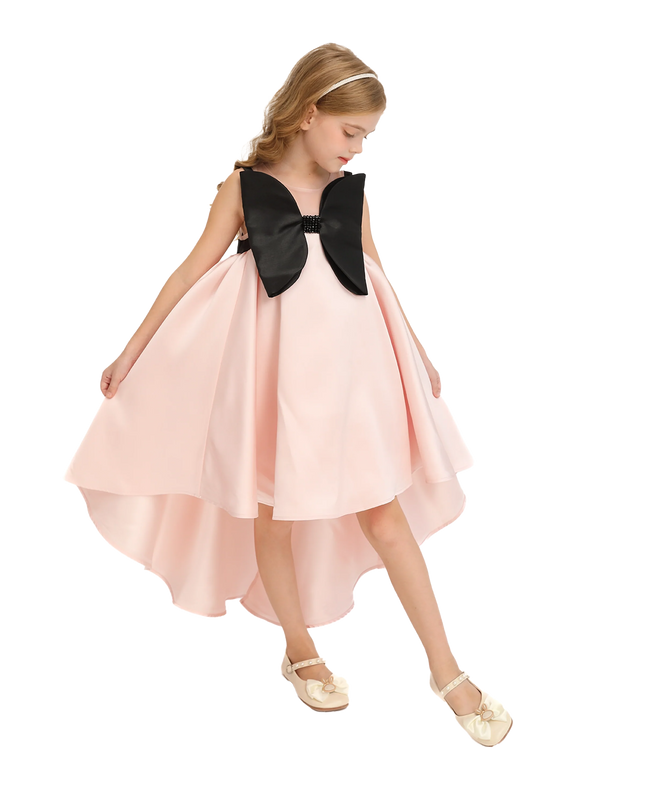 Pink Dress Black Bow Ophelia Dress