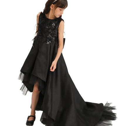 Black Accented Tea Styled Salem Dress