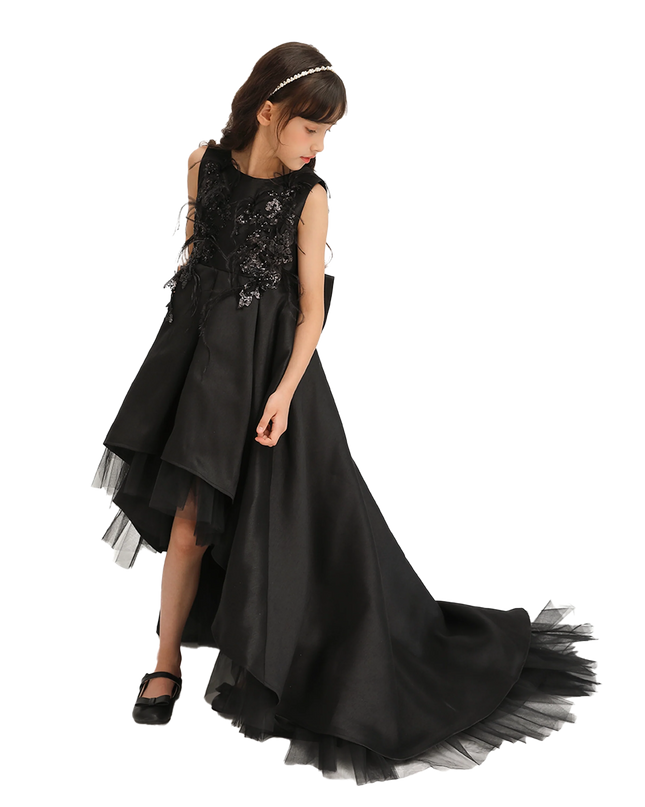 Black Accented Tea Styled Salem Dress