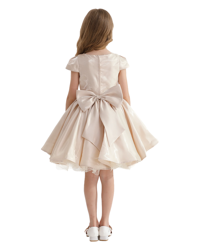 Champagne Bow Short Solera Dress