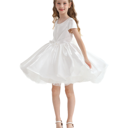 White Bow Short Solera Dress