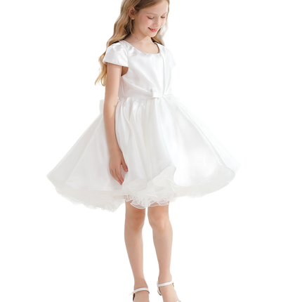 White Bow Short Solera Dress