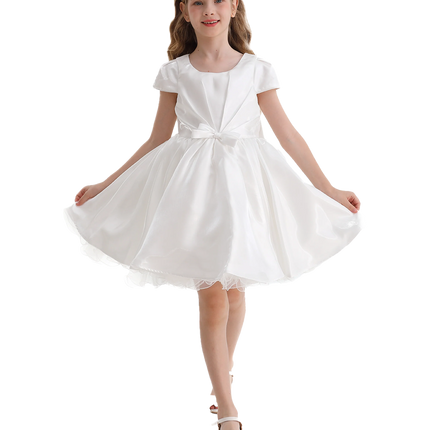 White Bow Short Solera Dress