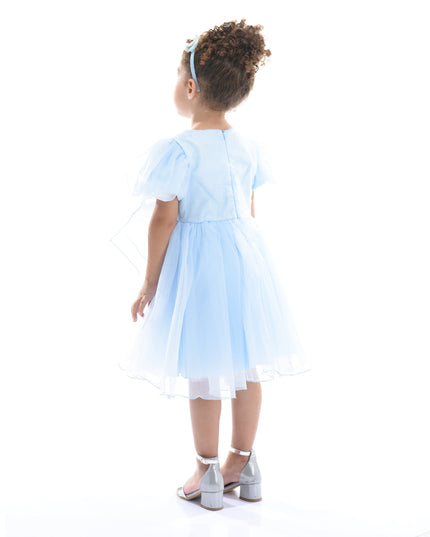Blue Bow Organza Dress