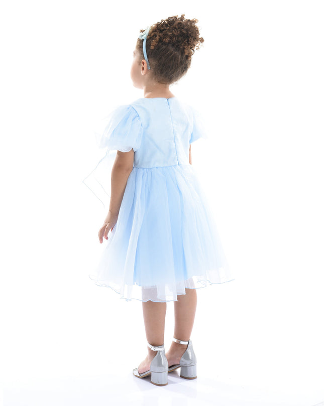 Blue Bow Organza Dress