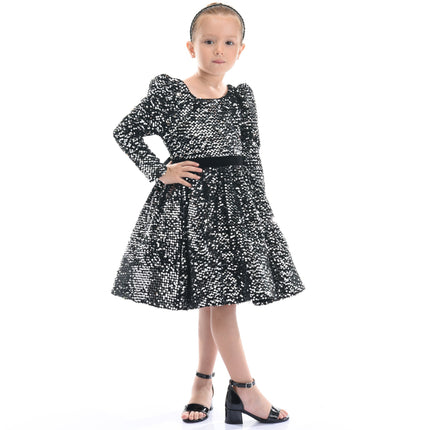 Black Merribrook Sequin Bow Dress