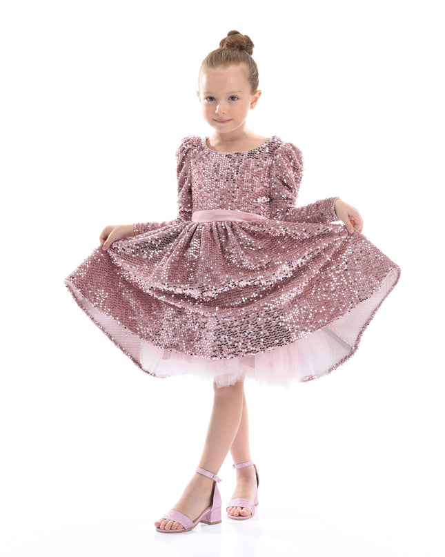 Pink Merribrook Sequin Bow Dress