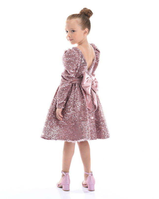 Pink Merribrook Sequin Bow Dress