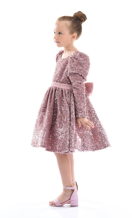 Pink Merribrook Sequin Bow Dress