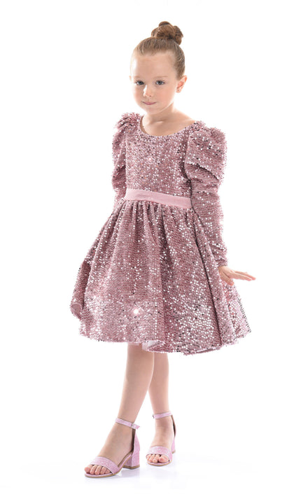 Pink Merribrook Sequin Bow Dress