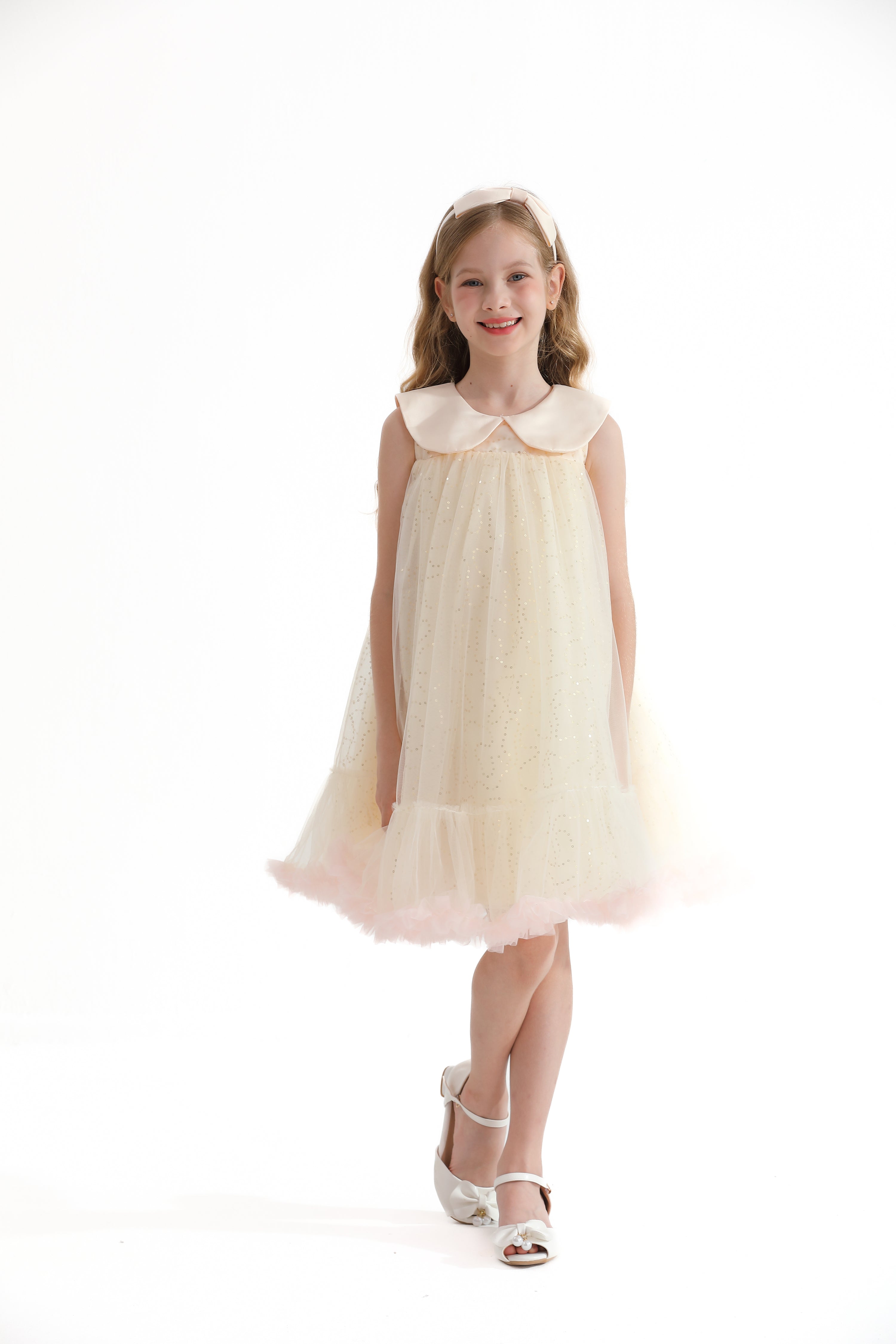 Champagne Caledonia Pleated Dress Champagne Caledonia Pleated Dress