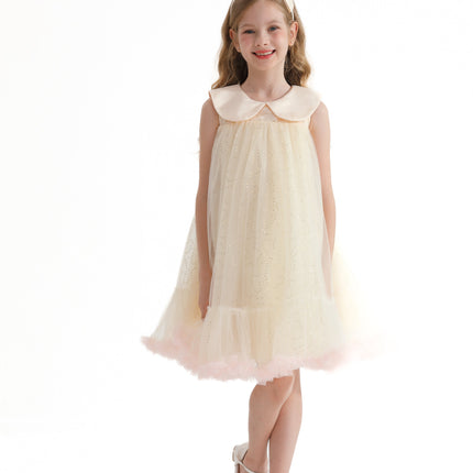 Champagne Caledonia Pleated Dress