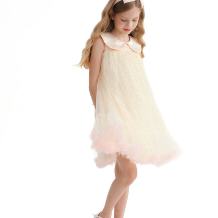 Champagne Caledonia Pleated Dress